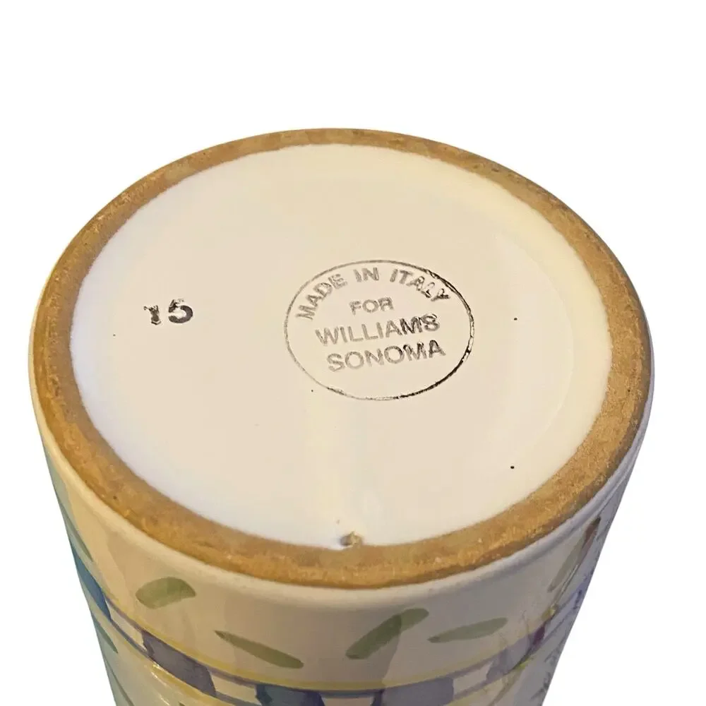 Williams-Sonoma Tournesol Mug Made in Italy Vintage 1998 Green Blue Yellow